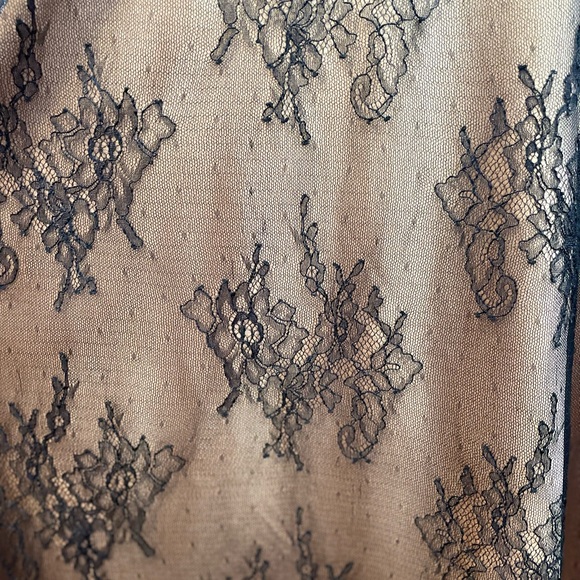 Jones New York Gold Black Floral Lace Overlay Halter Cocktail Prom Dress 12 - Picture 9 of 9